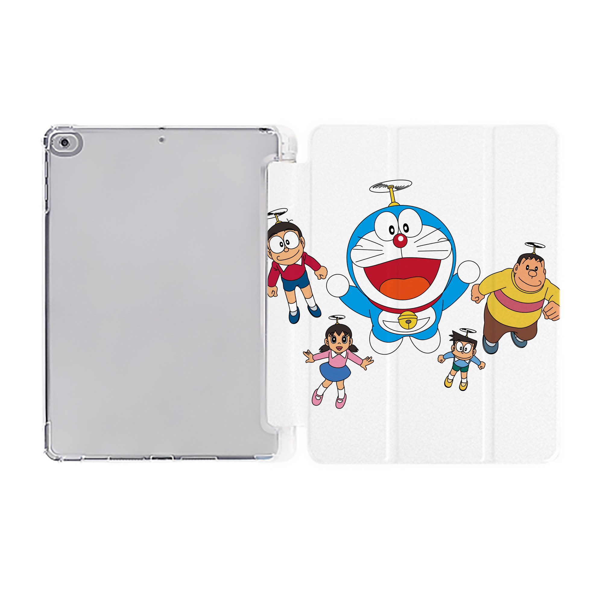 （画像用） ドラえもん 骨川 スネ夫 Doraemon Honekawa Suneo IPad ケース ペン収納付き 三つ折りスタンド PUレザー×シリコン 対応機種9.5/10.5/10.9インチ